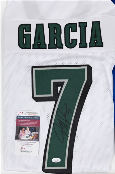 Lot of (2) Signed Custom Football Jerseys w. Ron Jaworski & Jeff Garcia  (JSA COAs)