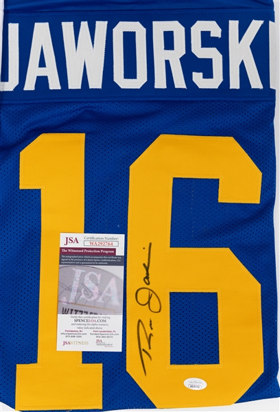 Lot of (2) Signed Custom Football Jerseys w. Ron Jaworski & Jeff Garcia  (JSA COAs)