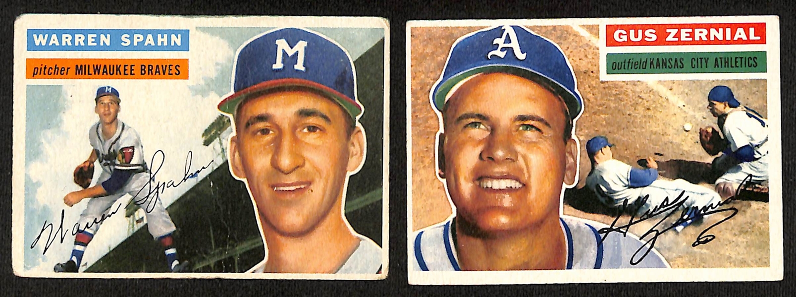 Lot of (70) Assorted 1956 Topps Baseball Cards w. Warren Spahn