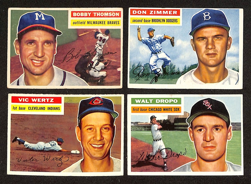 Lot of (70) Assorted 1956 Topps Baseball Cards w. Warren Spahn