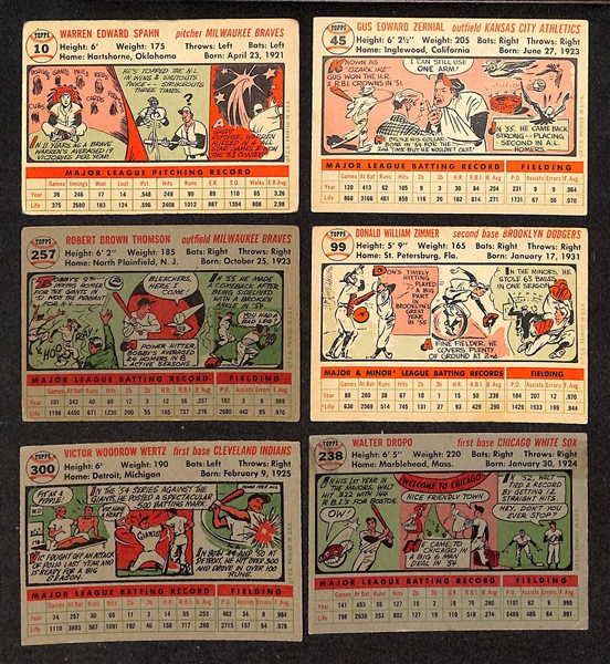 Lot of (70) Assorted 1956 Topps Baseball Cards w. Warren Spahn