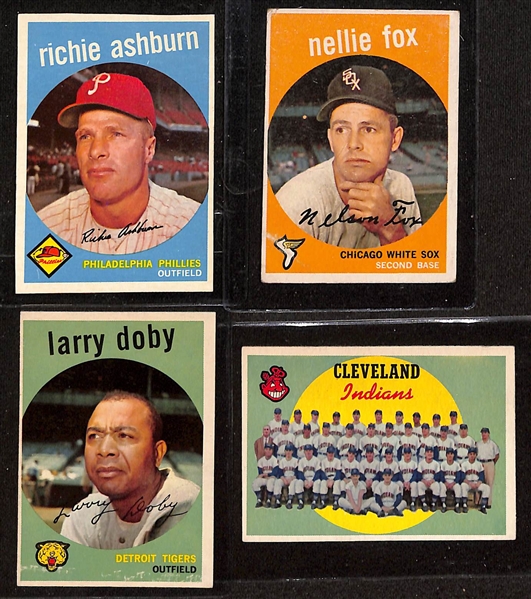 Lot of (14) 1957 & (10) 1959 Topps Baseball Cards w. (2) 1959 Sparky Anderson Rookie Cards