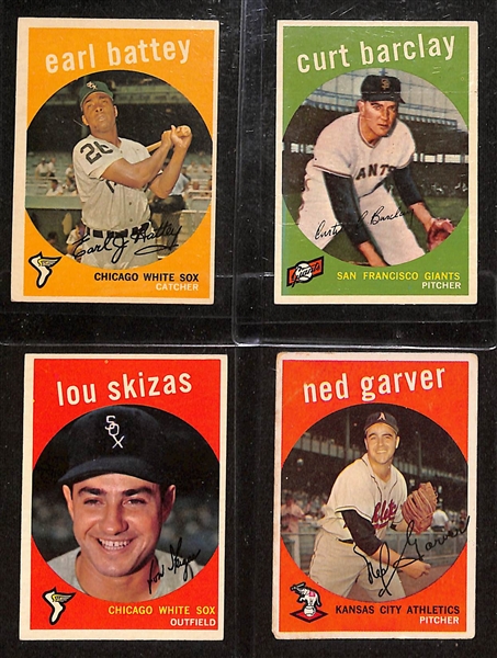 Lot of (14) 1957 & (10) 1959 Topps Baseball Cards w. (2) 1959 Sparky Anderson Rookie Cards
