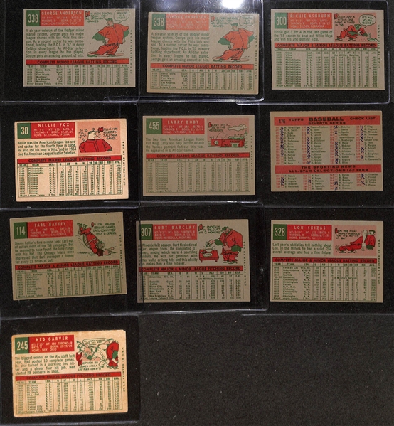 Lot of (14) 1957 & (10) 1959 Topps Baseball Cards w. (2) 1959 Sparky Anderson Rookie Cards