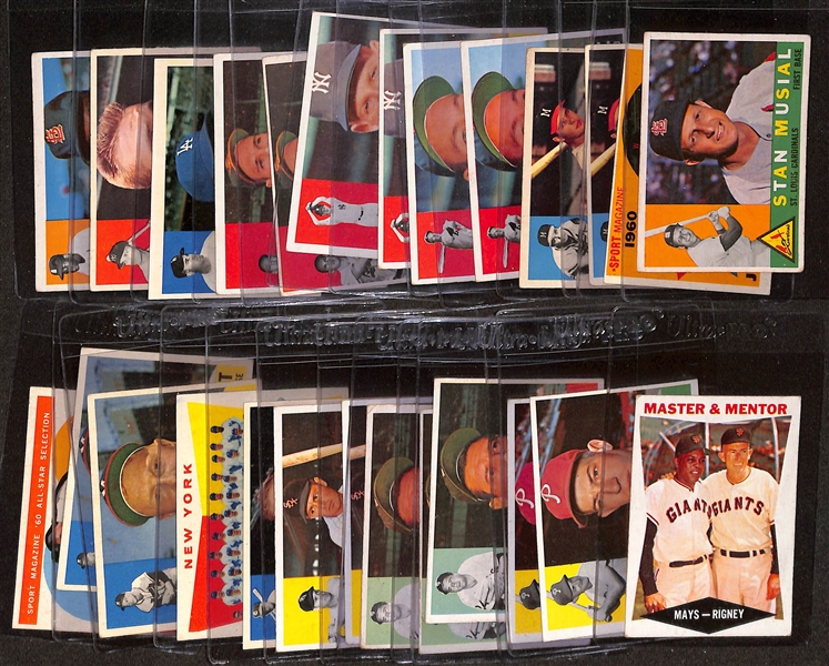 Lot of (26) 1960 Topps Baseball Cards w. Stan Musial & Jim Kaat Rookie Card