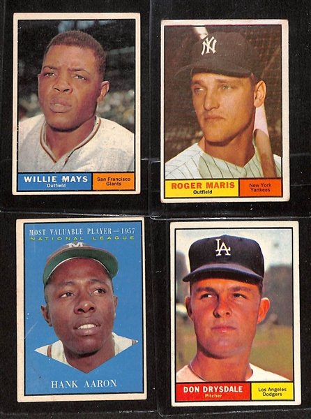 Lot of (22) 1961-1963 Topps Baseball Cards w. 1961 Willie Mays & 1961 Roger Maris