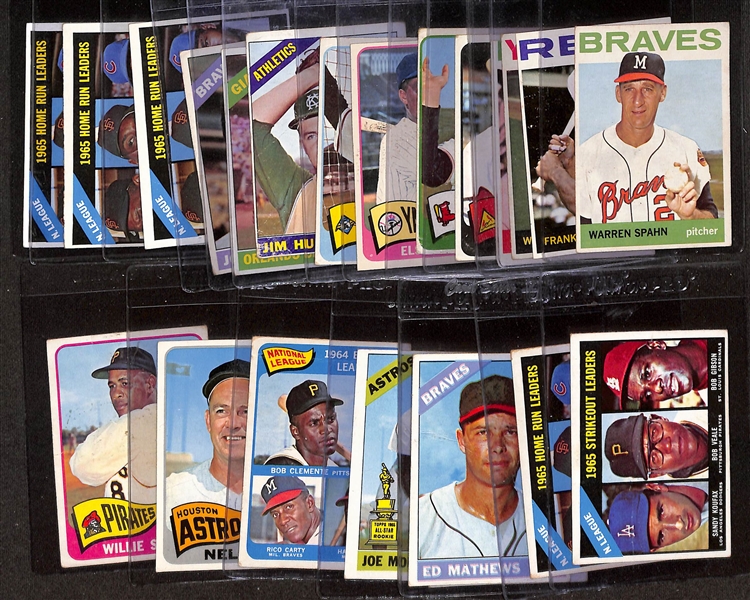 Lot of (22) 1964-1966 Topps Baseball Cards w. 1964 Warren Spahn & 1964 Frank Robinson