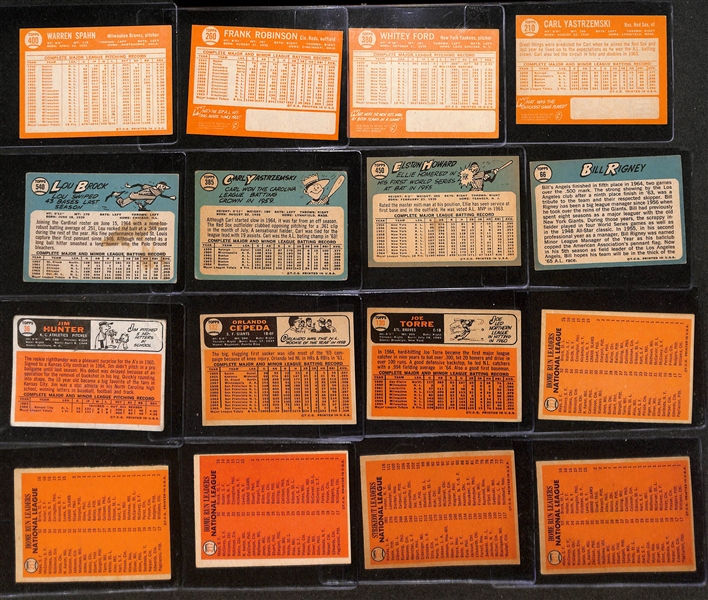 Lot of (22) 1964-1966 Topps Baseball Cards w. 1964 Warren Spahn & 1964 Frank Robinson