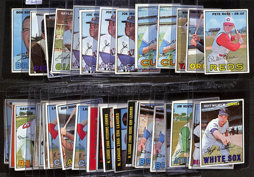 Lot of (35) 1967 Topps Baseball Cards w. Pete Rose & Frank Robinson