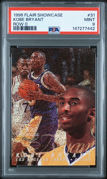 1996-97 Flair Showcase Kobe Bryant Rookie Card #31 - Rare Row 0 Version - Graded PSA 9