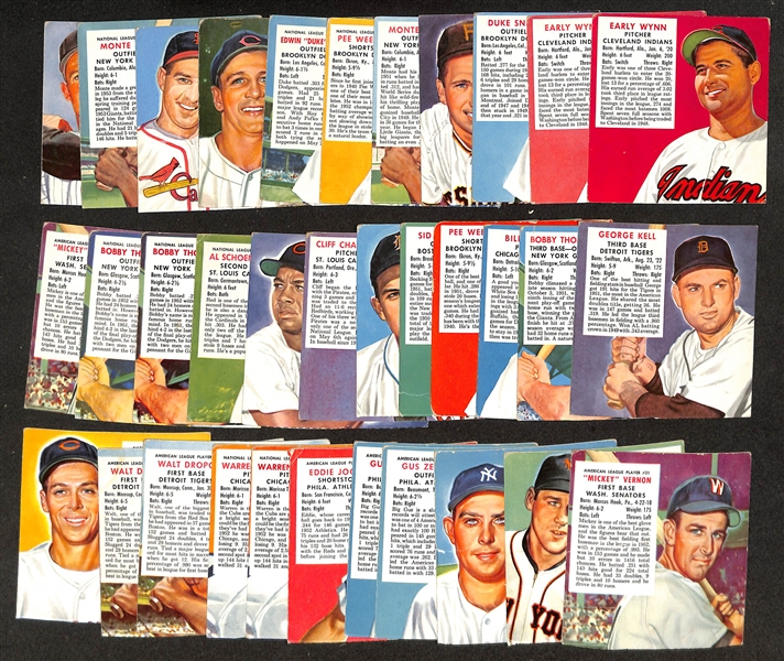 Lot of (34) Assorted 1952-1954 Red Man Tobacco Cards (No Tabs) w. (2) 1952 Early Wynn