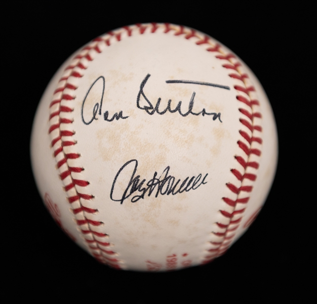 Lot of (4) Signed Baseballs From the Howard Greene Collection w. Yogi Berra, Tommy Lasorda, Warren Spahn, + (JSA Auction Letter) 