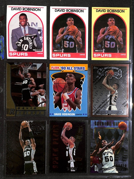 600+ David Robinson Basketball Cards w. Rookies & Many Insert/Short-Print Cards
