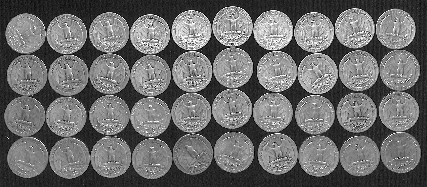 Lot of (40) 1952-1959 Silver Washington Quarters
