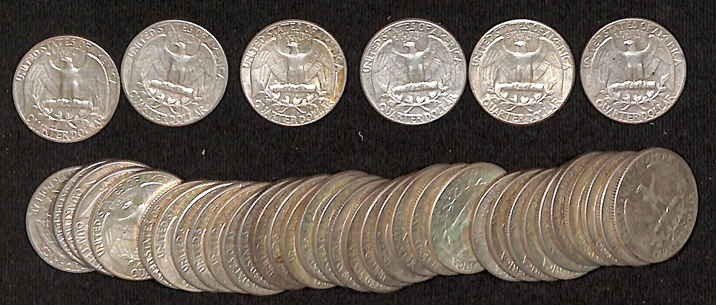 Lot of (40) 1964-P & 1964-D Silver Washington Quarters