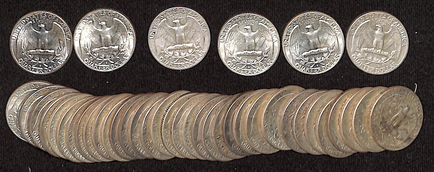 Lot of (40) 1964-D Silver Washington Quarters