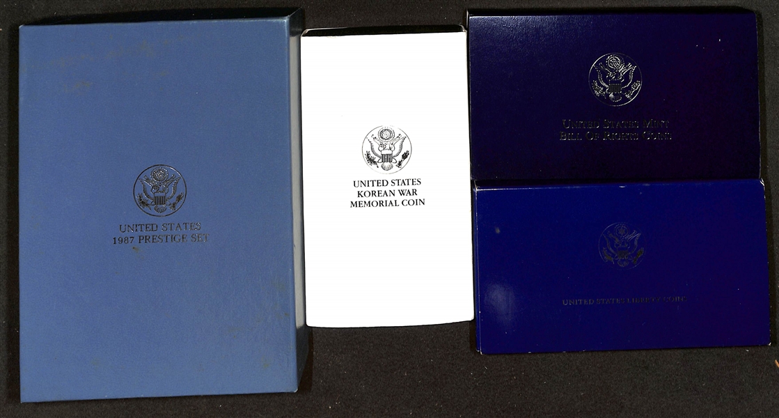 Lot of (4) US Commemorative Issues w. 1987 US Prestige Set
