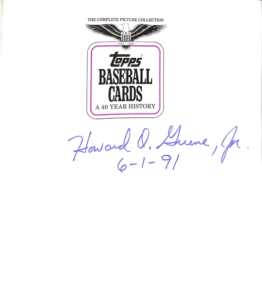 Lot of (2) Proof Sets, (3) Coins & 1990 Signed Topps Baseball Cards Anniversary Edition - Signed by Howard O. Greene Jr.
