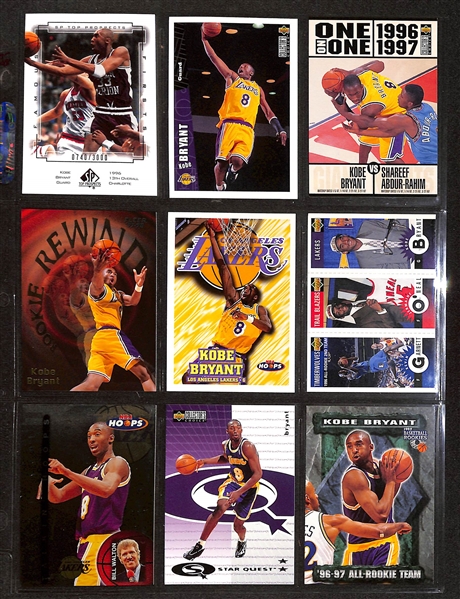Lot of 98 Kobe Bryant Cards w. Rookies, Short-Prints, & Premium Brand Cards!