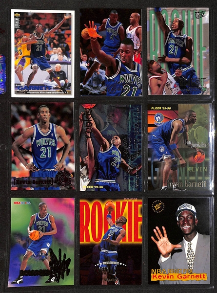Lot of 196 Kevin Garnett Cards w. Rookies, Short-Prints, & Premium Brand Cards!