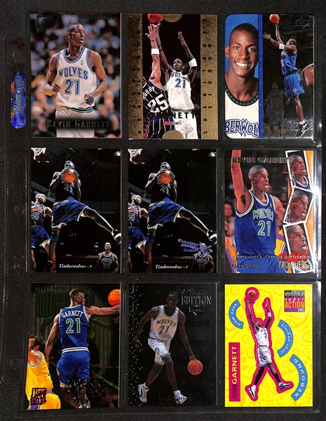 Lot of 196 Kevin Garnett Cards w. Rookies, Short-Prints, & Premium Brand Cards!