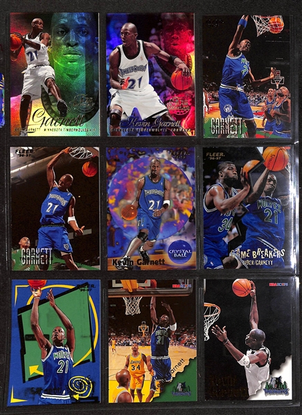 Lot of 196 Kevin Garnett Cards w. Rookies, Short-Prints, & Premium Brand Cards!