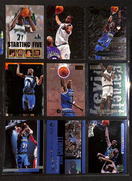 Lot of 196 Kevin Garnett Cards w. Rookies, Short-Prints, & Premium Brand Cards!