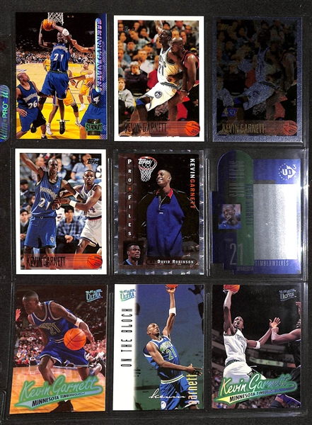 Lot of 196 Kevin Garnett Cards w. Rookies, Short-Prints, & Premium Brand Cards!