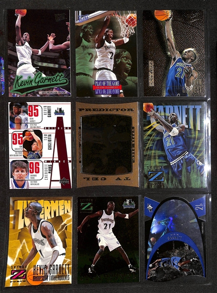 Lot of 196 Kevin Garnett Cards w. Rookies, Short-Prints, & Premium Brand Cards!