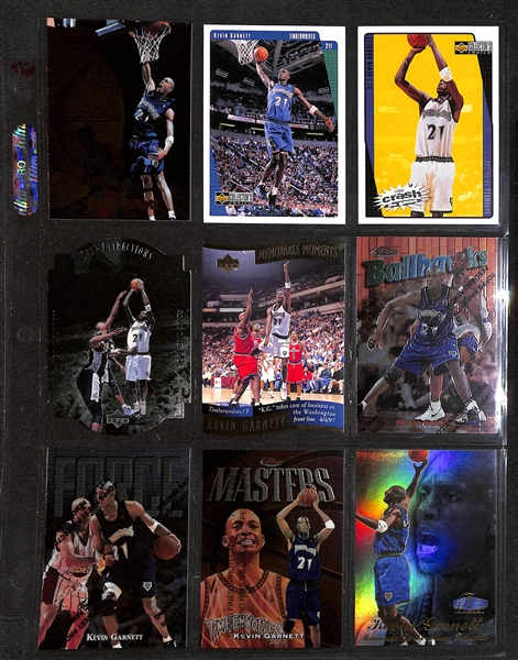 Lot of 196 Kevin Garnett Cards w. Rookies, Short-Prints, & Premium Brand Cards!