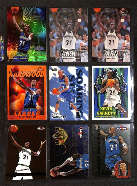 Lot of 196 Kevin Garnett Cards w. Rookies, Short-Prints, & Premium Brand Cards!