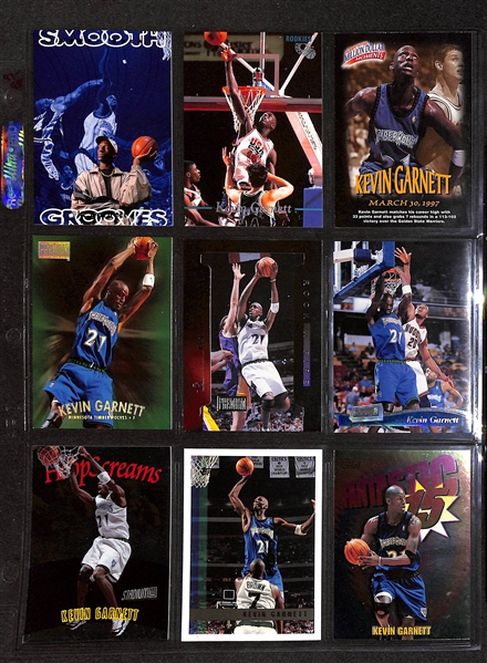 Lot of 196 Kevin Garnett Cards w. Rookies, Short-Prints, & Premium Brand Cards!