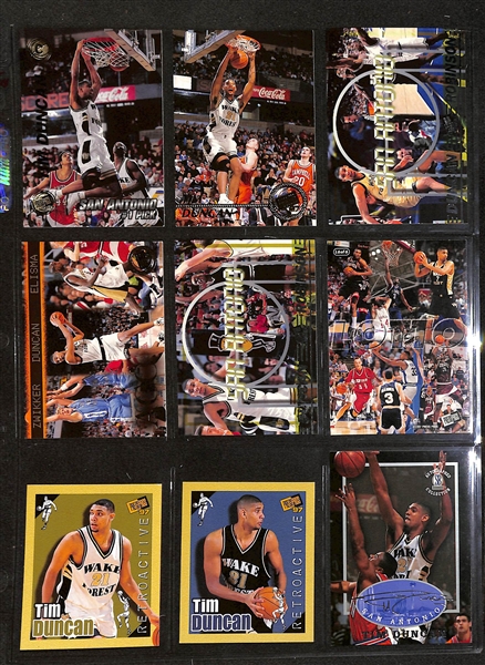 Lot of 189 Tim Duncan Cards w. Rookies, Short-Prints, & Premium Brand Cards!