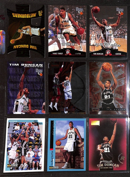 Lot of 189 Tim Duncan Cards w. Rookies, Short-Prints, & Premium Brand Cards!