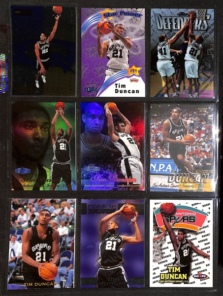 Lot of 189 Tim Duncan Cards w. Rookies, Short-Prints, & Premium Brand Cards!