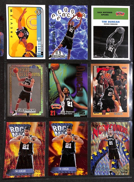 Lot of 189 Tim Duncan Cards w. Rookies, Short-Prints, & Premium Brand Cards!