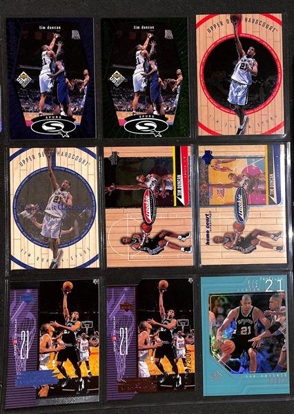 Lot of 189 Tim Duncan Cards w. Rookies, Short-Prints, & Premium Brand Cards!