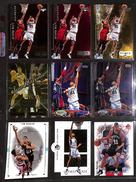 Lot of 189 Tim Duncan Cards w. Rookies, Short-Prints, & Premium Brand Cards!