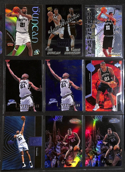 Lot of 189 Tim Duncan Cards w. Rookies, Short-Prints, & Premium Brand Cards!