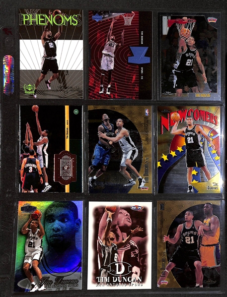 Lot of 189 Tim Duncan Cards w. Rookies, Short-Prints, & Premium Brand Cards!