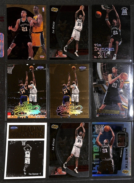 Lot of 189 Tim Duncan Cards w. Rookies, Short-Prints, & Premium Brand Cards!