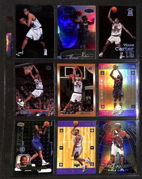 Lot of 77 Vince Carter Cards w. Rookies, Short-Prints, & Premium Brand Cards!