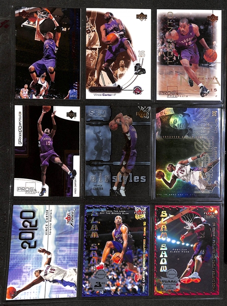 Lot of 77 Vince Carter Cards w. Rookies, Short-Prints, & Premium Brand Cards!