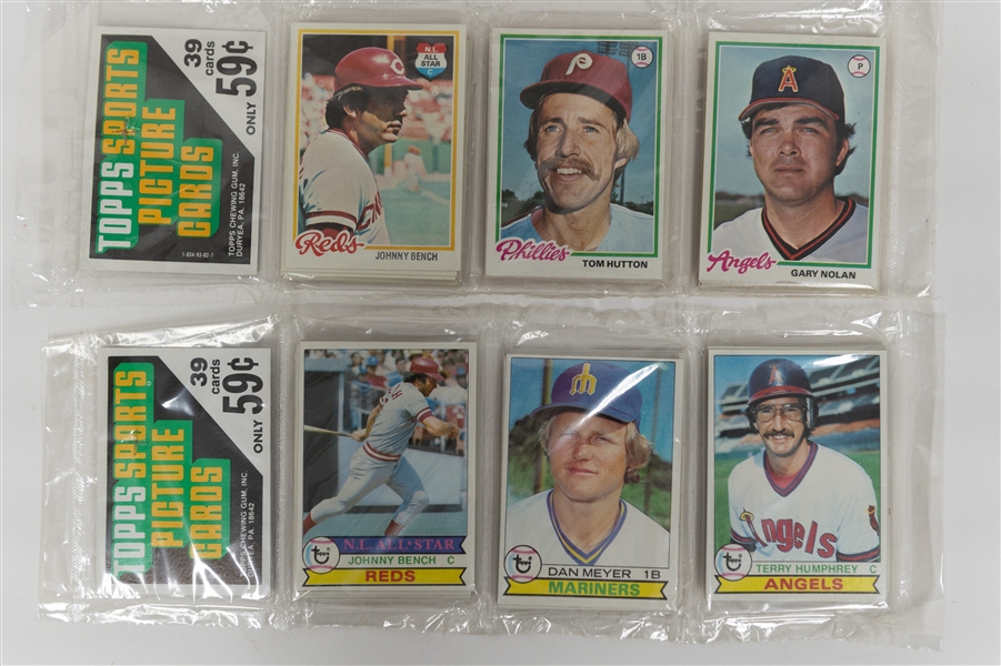 Unopened/Sealed 1978 & 1979 Topps Rack Packs - Both w. Johnny Bench Showing!