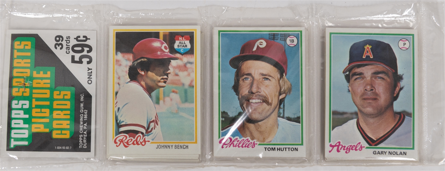 Unopened/Sealed 1978 & 1979 Topps Rack Packs - Both w. Johnny Bench Showing!