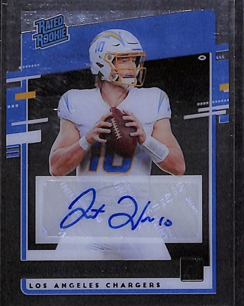 2020 Panini Chronicles Clearly Donruss Justin Herbert Rated Rookie Autograph Card #RR-JH