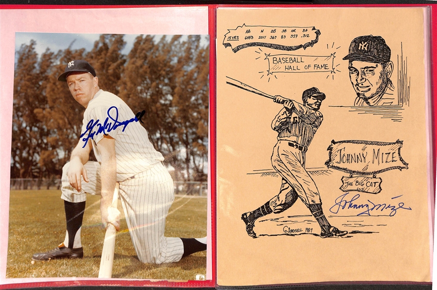 Lot of (11) Signed Photos and Newspaper Clippings w. Yogi Berra & Early Wynn, More (+JSA Auction Letter)