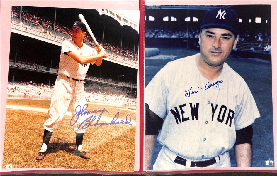 Lot of (11) Signed Photos and Newspaper Clippings w. Yogi Berra & Early Wynn, More (+JSA Auction Letter)