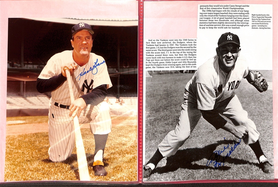 Lot of (11) Signed Photos and Newspaper Clippings w. Yogi Berra & Early Wynn, More (+JSA Auction Letter)