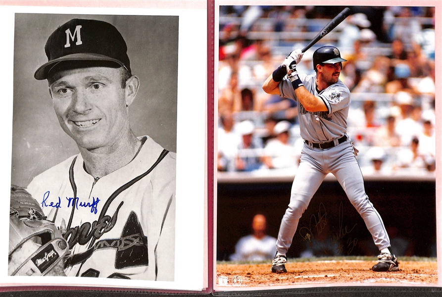 Lot of (23) Signed 8x10 Photos w. Bob Feller, Maury Wills, More (+JSA Auction Letter)